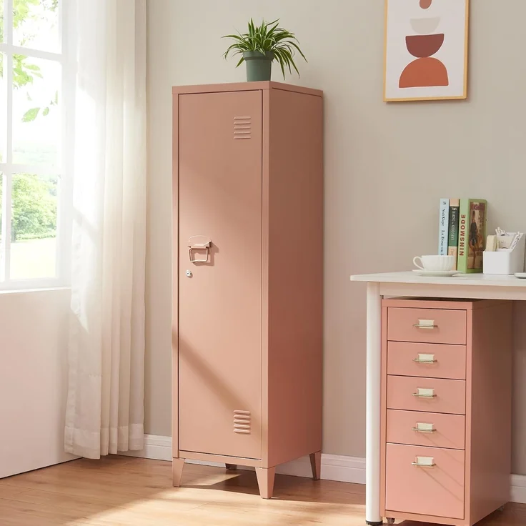 Einzelspind Kurikka 137x38x38 cm Hellbraun [en. casa] – Bild 1