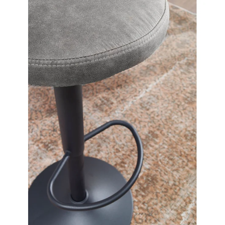 Wohnling Barhocker Grau Wildlederoptik Hocker ohne Lehne 58 - 79 cm | Küchenhocker Stoff / Metall 100kg | Des – Bild 5