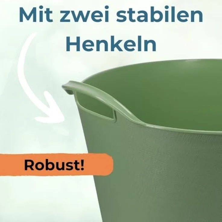 GarPet Allzweckkorb 2er Set Flexibler Eimer 42 L Wäsche Wanne Garten Korb rund Futtertrog – Bild 4