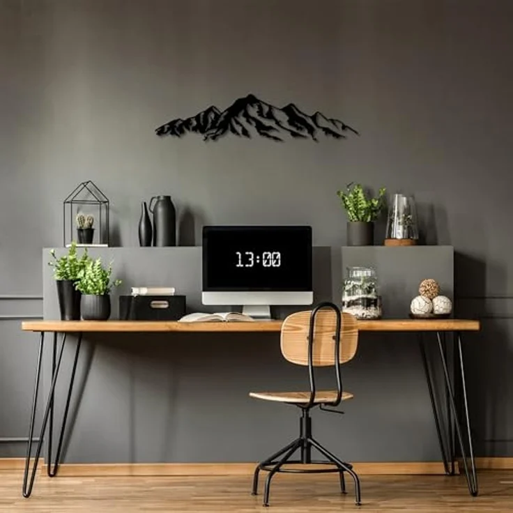 Wallity 'Mountain - 285' Dekoratives Wandaccessoire aus Metall, Schwarz, 68 x 16 cm – Bild 4