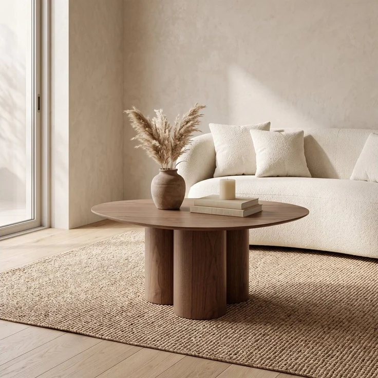 WILLIAMSPACE Couchtisch Moderner Couchtisch, asymmetrische Freiformplatte, Holzfurnier – Bild 1