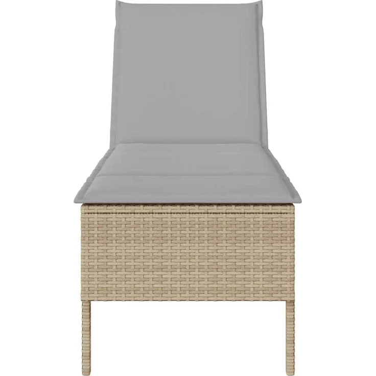 vidaXL Sonnenliege mit Auflage Beige 55x200x44 cm Poly Rattan 4104103 – Bild 4