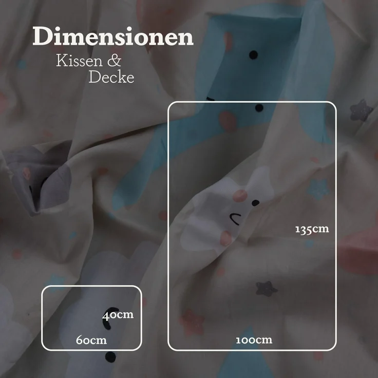 Kinder Betten-Set inkl. Bettwäsche 100x135cm / 40x60cm Mond Sterne Wolken – Bild 2