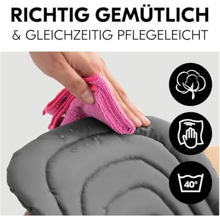 Hauck Sitzkissen / Hochstuhlauflage für Highchair Baby Seat, atmungsaktive Baumwolle, Dunkelgrau, passend für Alpha+, Beta+ und Arketa Hochstühle – Bild 5