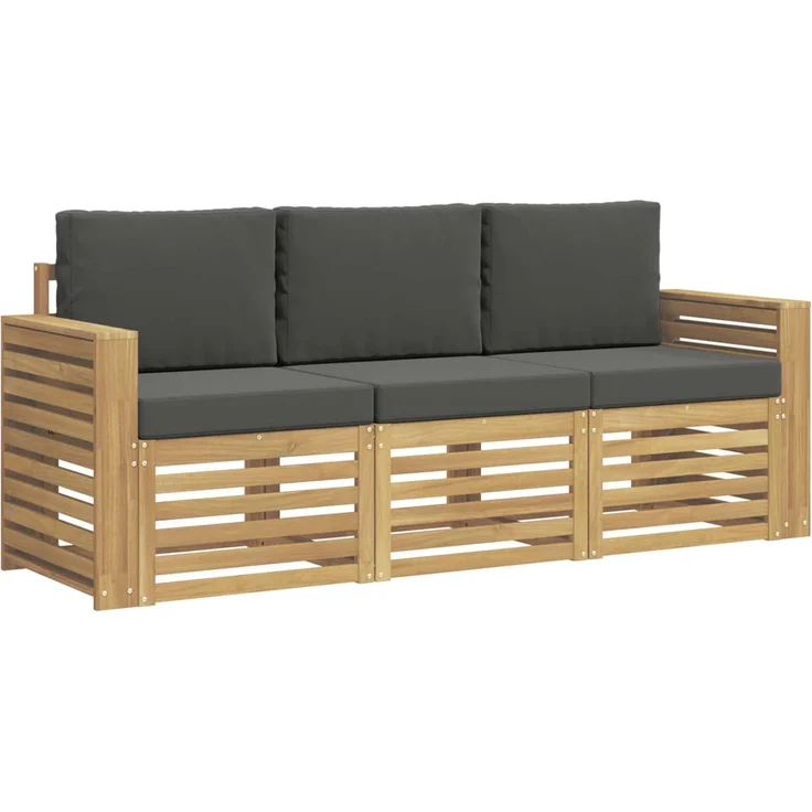 vidaXL Outdoor-Sofagarnitur 3 stk. 3-Sitzer Weiß und Anthrazit 3391322 – Bild 2