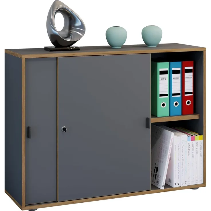 VCM Büroschrank Salia 920735 Anthrazit H. 74 x B. 100 x T. 37 cm