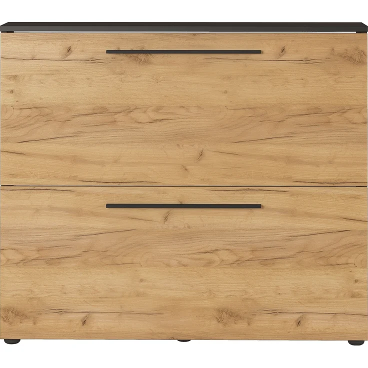 Schuhkipper >GW-WILDOMAR< hängend / stehend, Graphit/Navarra-Eiche-Dekor - 100x85x19cm (BxHxT) – Bild 1