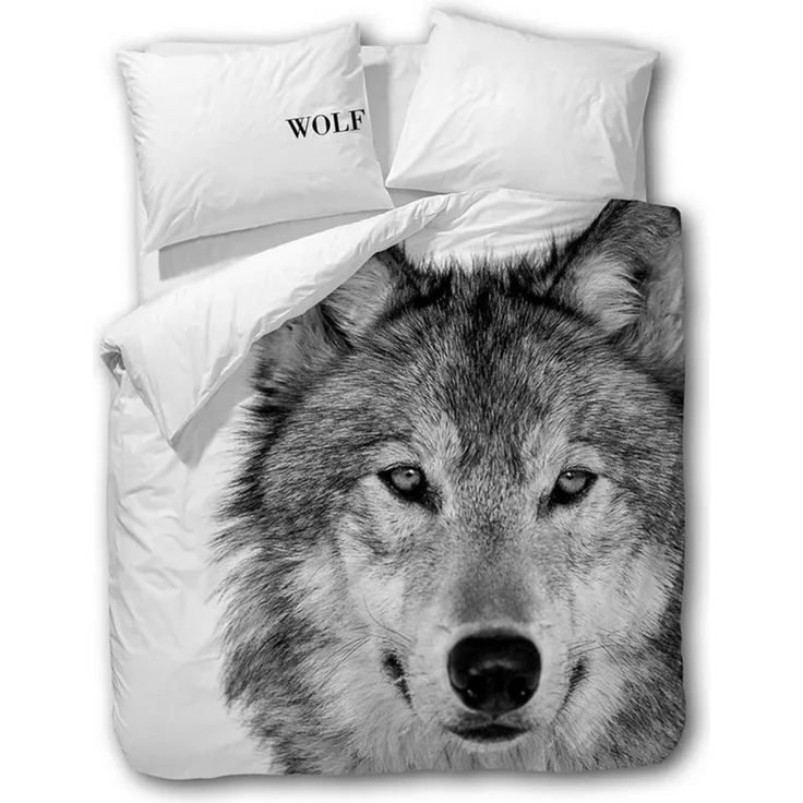 TRAUMSCHLAF Bettwäsche Wolf, Renforce, 2 teilig, glatte Baumwolle Qualität