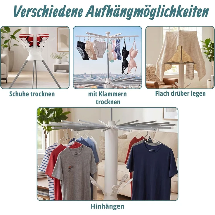 Relaxdays Ausziehbarer Wäscheständer mit Tasche – Bild 7