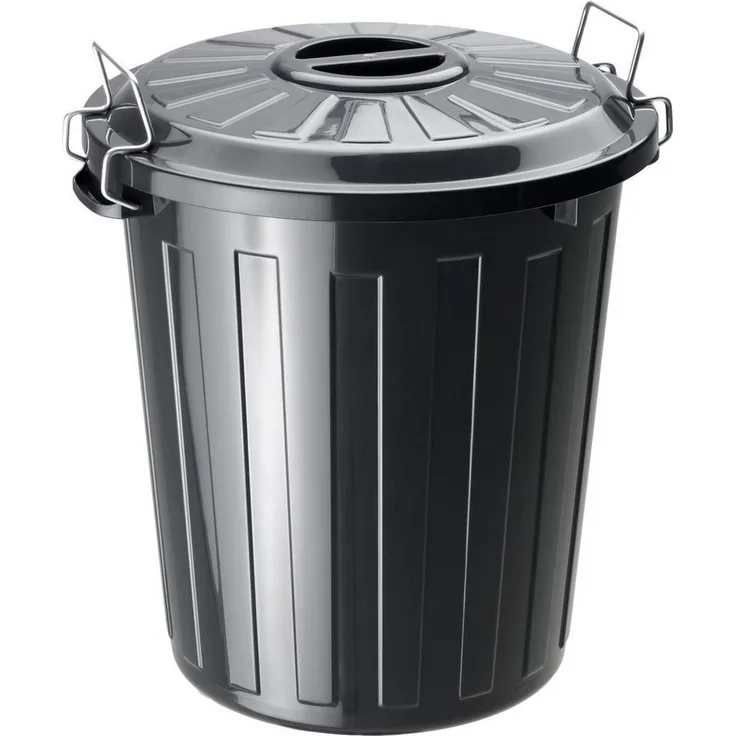 Rotho Universaltonne Basic 25 L mit Deckel Universaleimer Allzweck Tonne schwarz