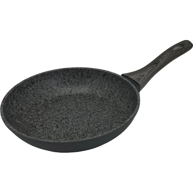 Bratpfanne in Schwarz mit Griff in Holzoptik Aluminiumlegierung für alle Herdarten 20 cm – Bild 3