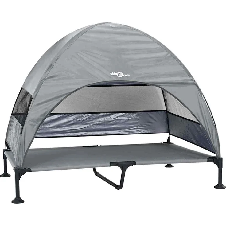 vidaXL Hochgelegtes Hundebett Hellgrau 127 x 81 x 108 cm 42008219 – Bild 1