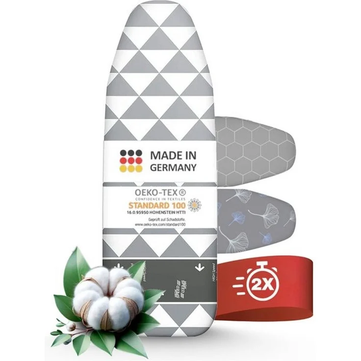 Arteneur Bügelbrettbezug, Made in Germany, OEKOTEX100, Zubehör für alle Bügeltische dank 5 Größen, Vergleichssieger, Hitzereflektierend, Gummizug – Bild 4