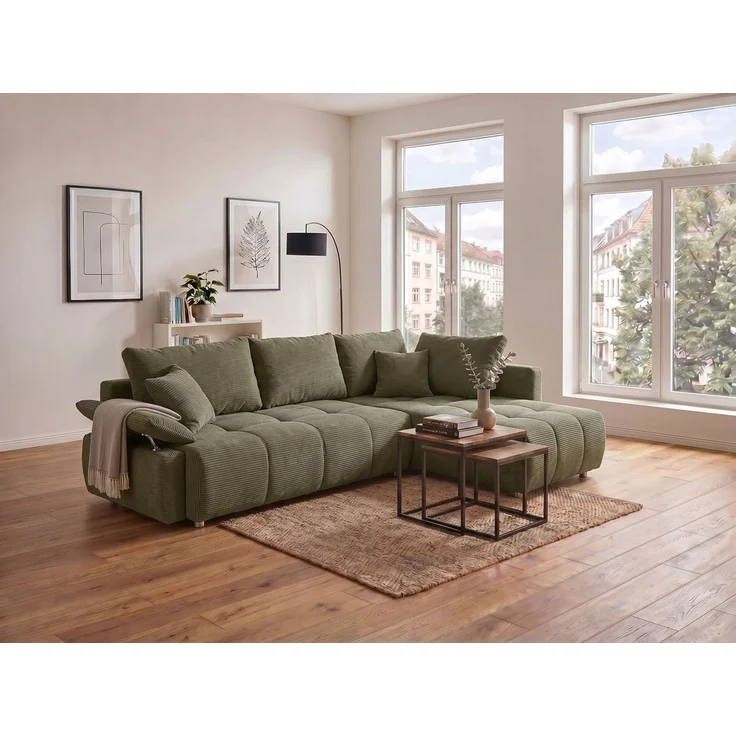 COLLECTION AB Ecksofa Funtastic, Breite 213 cm, mit Schlaffunktion, Bettkasten, Armverstellung und Bonnelfederkern – Bild 1