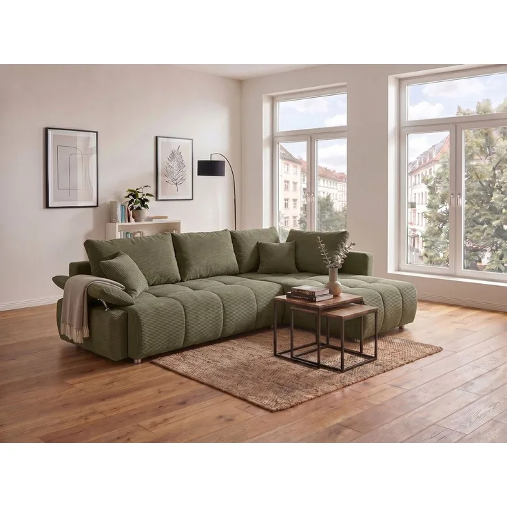 COLLECTION AB Ecksofa Funtastic, Breite 213 cm, mit Schlaffunktion, Bettkasten, Armverstellung und Bonnelfederkern
