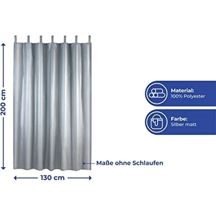 Maximex Vorhang Thermo (1 St), Schlaufen, blickdicht, Polyester, blickdicht – Bild 3