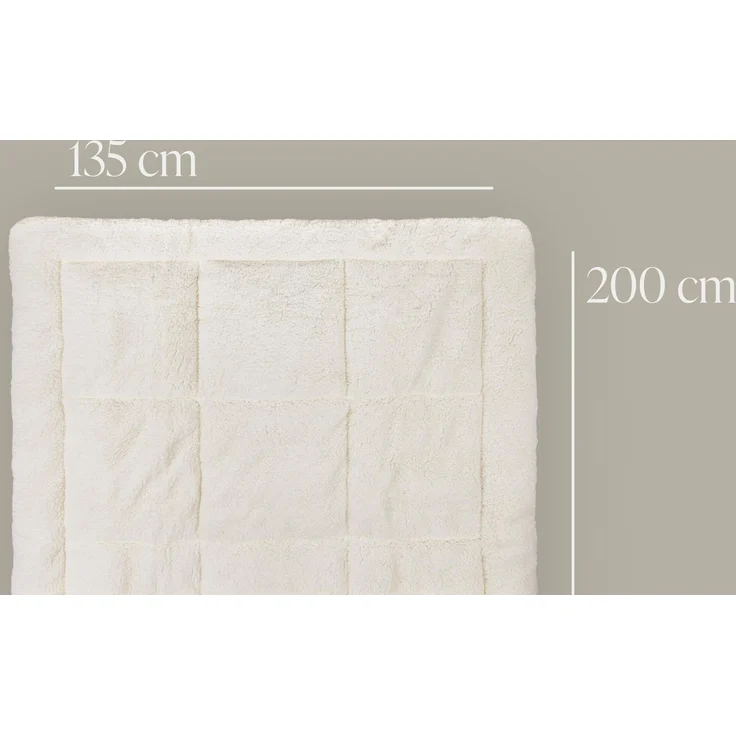 Wende Bettdecke 135x200cm Lammflor Optik - Steppbett Sherpa-Fleece und Mikrofaser Seite - warme Steppdecke (1400g Füllung) - Wende-Design - Öko Tex 135x200cm inkl. 40x80 Kissen – Bild 3