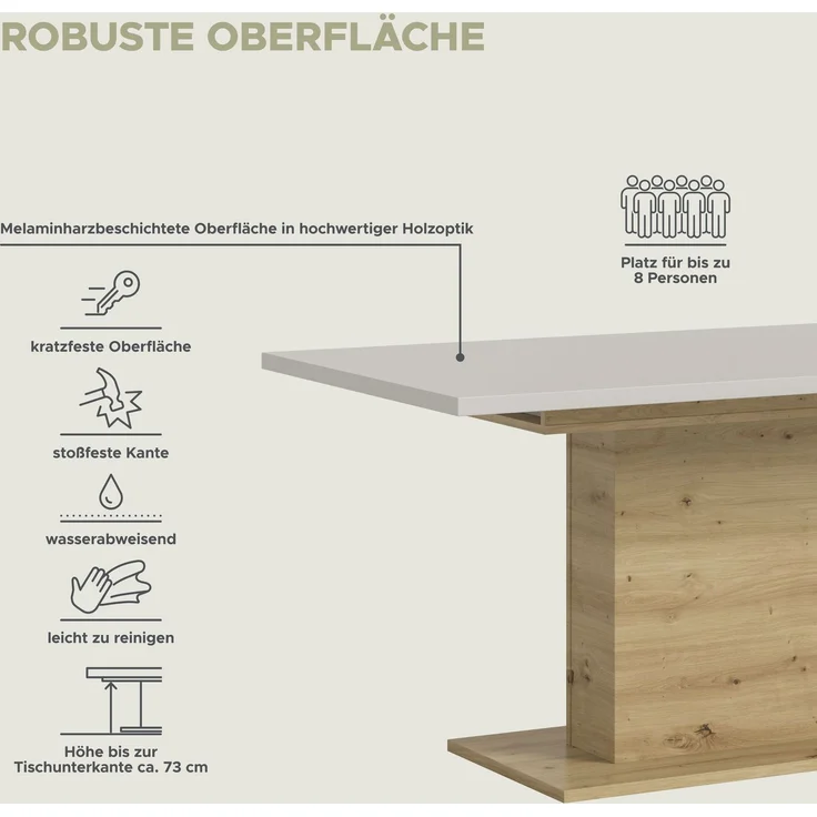 Motion Esstisch in Kaschmir Nachbildung – Bild 8