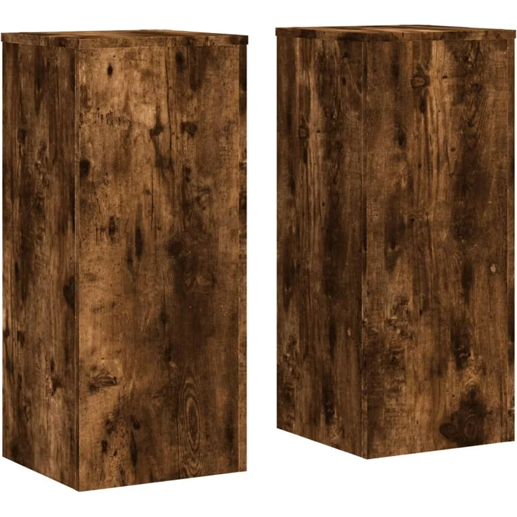 vidaXL Pflanzenständer 2 Stk. Räuchereiche 30x30x70 cm Holzwerkstoff 852928 – Bild 2