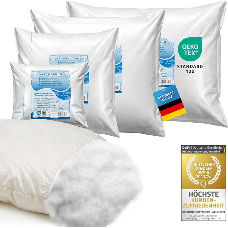 Feluna Kissenfüllung Flauschiges Polyester Füllmaterial, Füllwatte für Kissen, Stofftier- & Bastelwatte – Bild 9