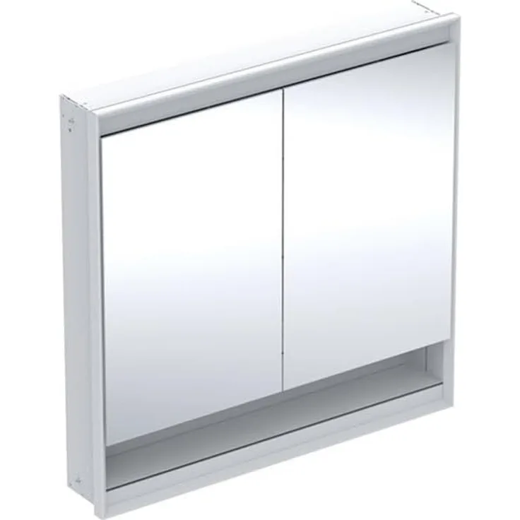 Geberit ONE Spiegelschrank mit ComfortLight, 2 Türen, Unterputzmontage, mit Nische, 90 x 90 x 15 cm, 505.823.00, Farbe: weiss / Aluminium pulverbeschichtet - 505.823.00.2