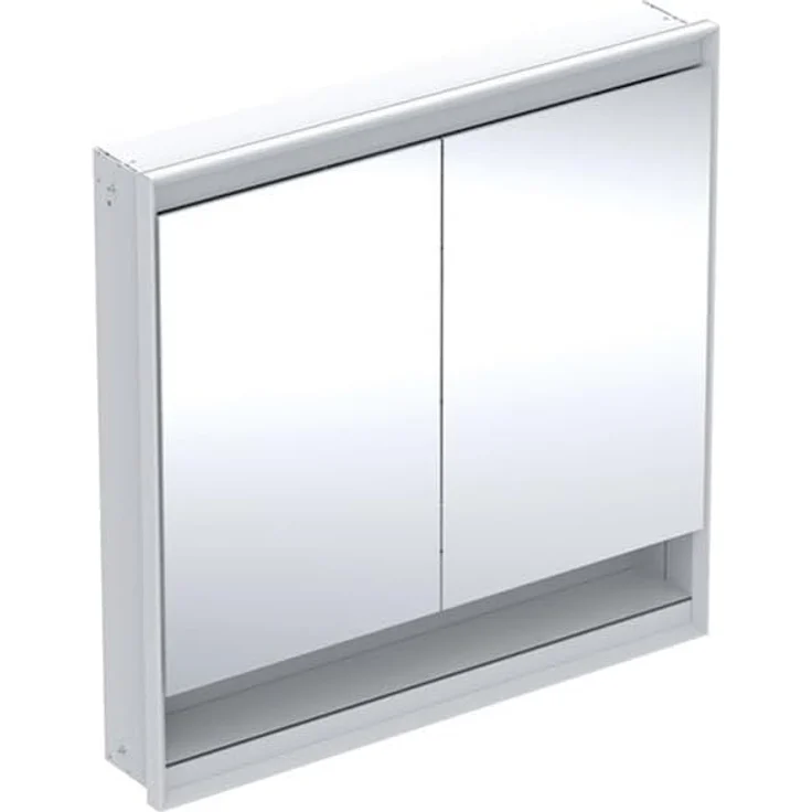 Geberit ONE Spiegelschrank mit ComfortLight, 2 Türen, Unterputzmontage, mit Nische, 90 x 90 x 15 cm, 505.823.00, Farbe: weiss / Aluminium pulverbeschichtet - 505.823.00.2 – Bild 1