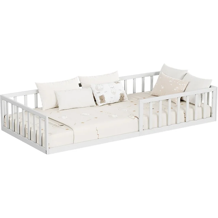 Bodenbett aus Metall Minno Weiß 90x200 ohne Matratze Vitalispa – Bild 5