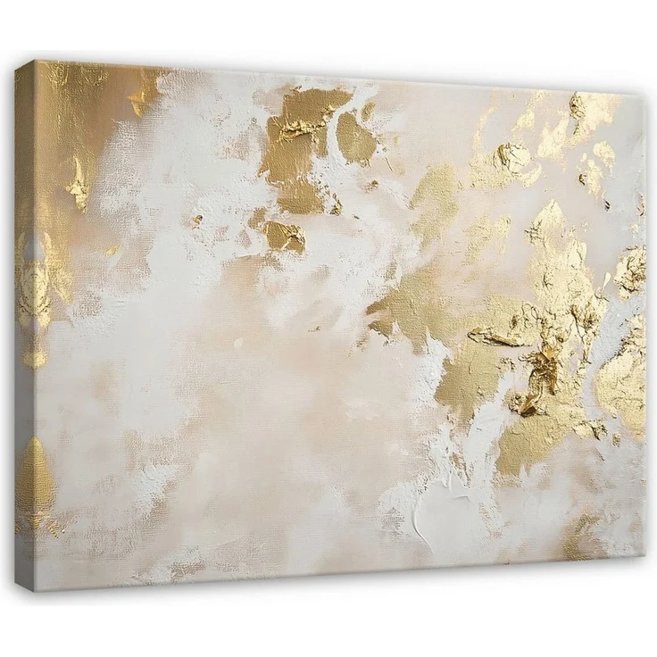 Wallarena Leinwandbild Abstrakt Marmor Modern Gold Schlafzimmer, Wohnzimmer 60x40 cm, Abstrakt, 60x40 cm – Bild 1