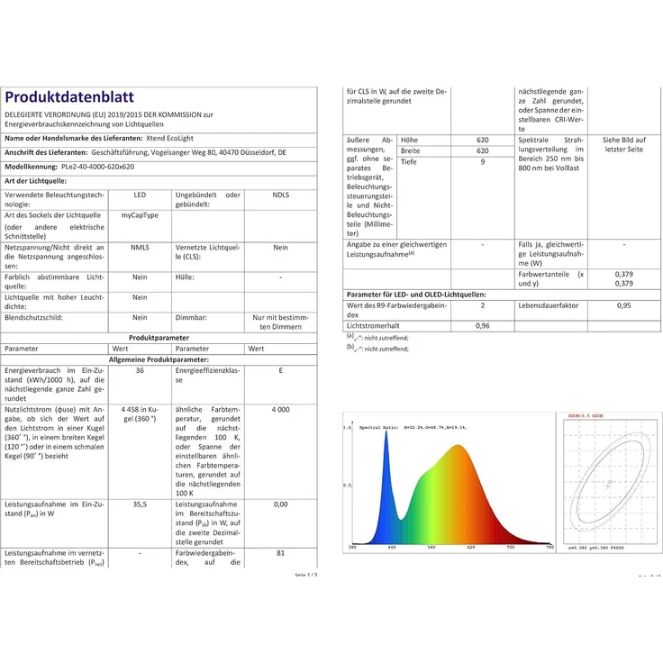 5x LED Panel 62x62 Neutralweiß 4000K 40W 3400lm Ple2.2 – Bild 10