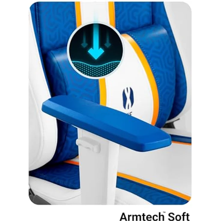 Diablo Chairs Gaming-Stuhl X-One 2.0 ergonomischer Drehstuhl mit Lendenkissen und Kopfstütze Leder HDS Tilttech-Verstellung Armtech-Armlehnen 64 x 33 x 120 cm Aquablau – Bild 11