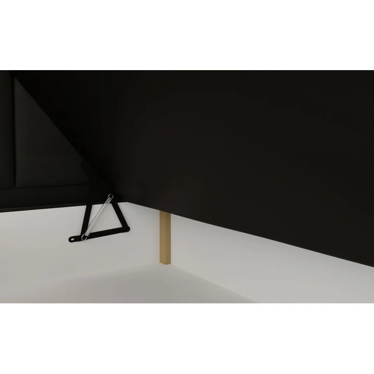 GRAINGOLD Cloud Boxspringbett 200x200, Bett mit Bettkasten, Velour-Stoff, mit Kopfteil, Dunkelgrau – Bild 7