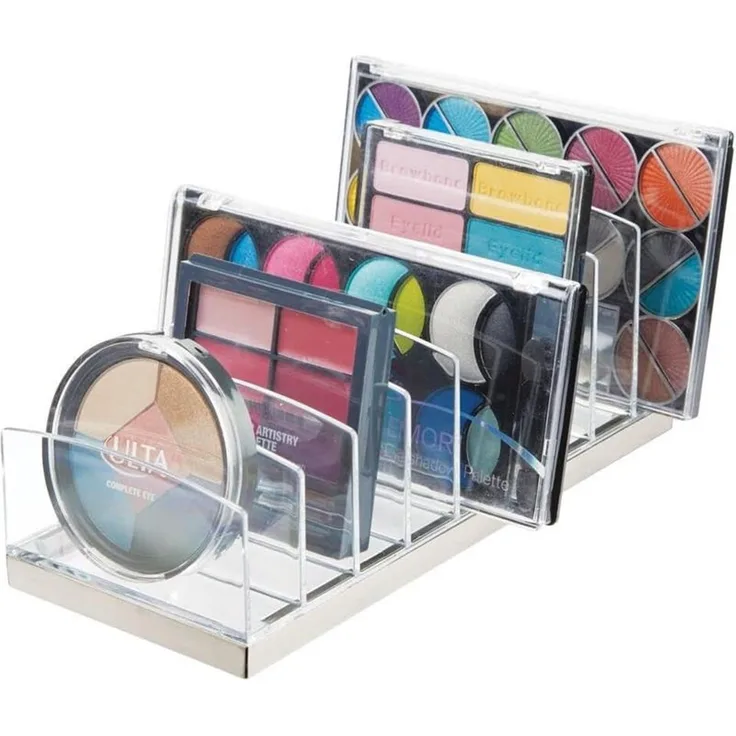 Schminkaufbewahrung Kosmetik Organizer mDesign Make-up Box transparent/silber