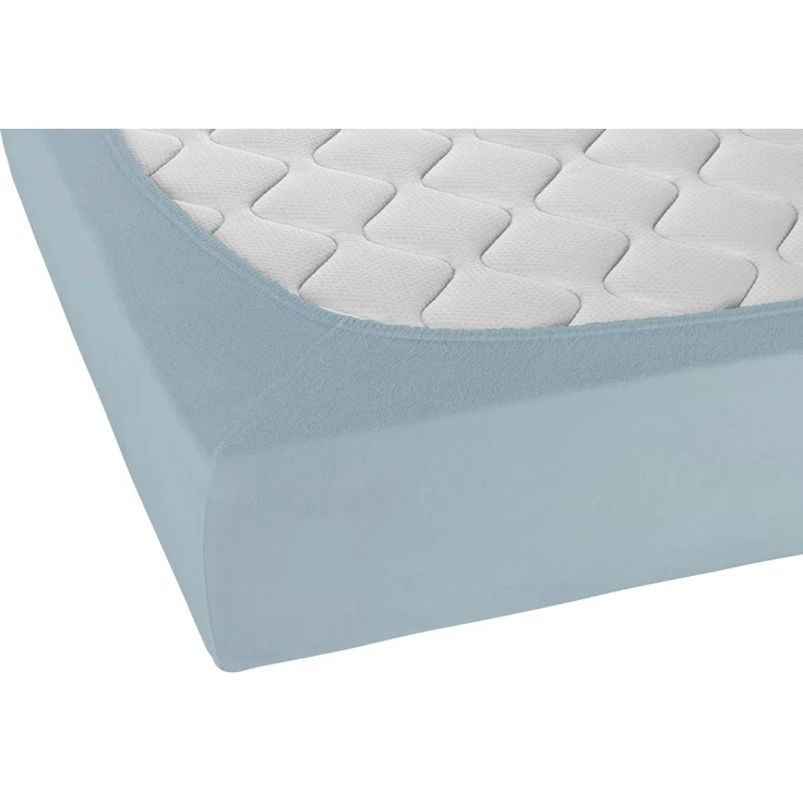 biberna Frottee-Stretch-Spannbetttuch 0012344, taubenblau, 1x 90x190 cm - 100x200 cm – Bild 2