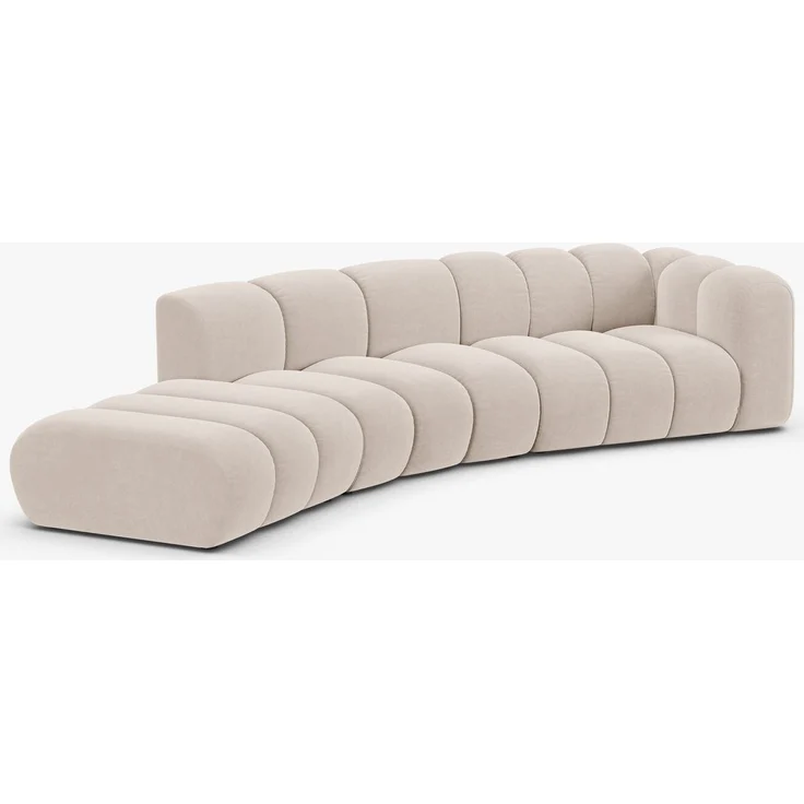 Micadoni Modulares Sofa Lupine 5-Sitzer Samt Venus Helles Beige Links – Bild 7