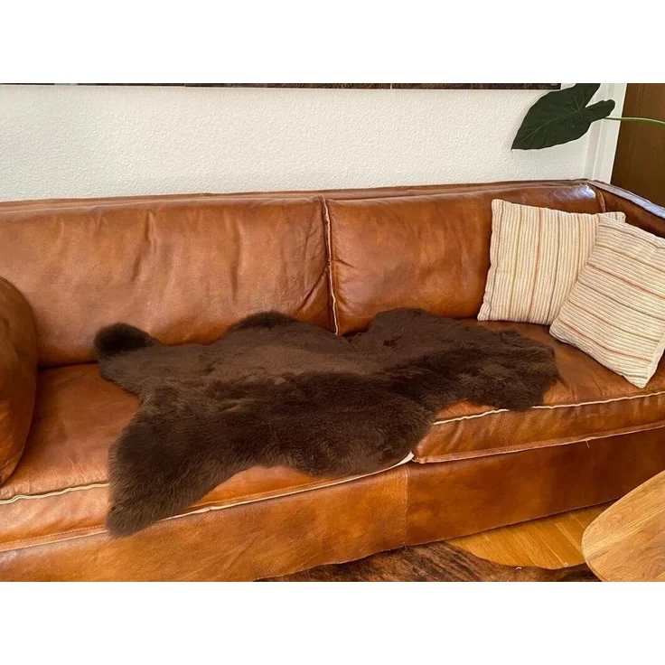 Lammfell Merino Braun Kurzhaar Größe: 80-90 – Bild 5