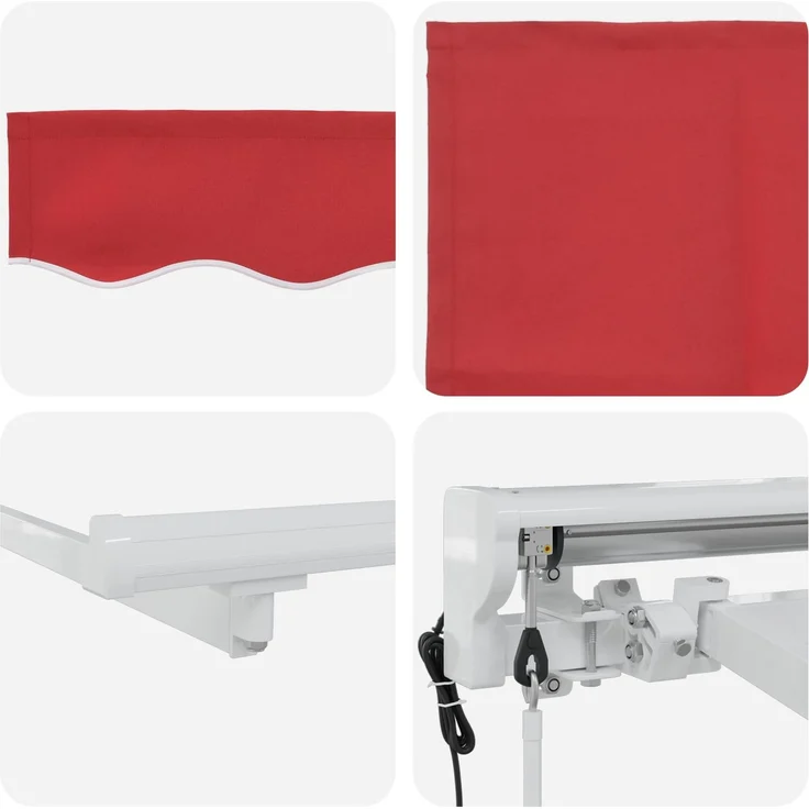vidaXL Elektrische ausziehbare Markise Rot 4x3 m 3421006 – Bild 5