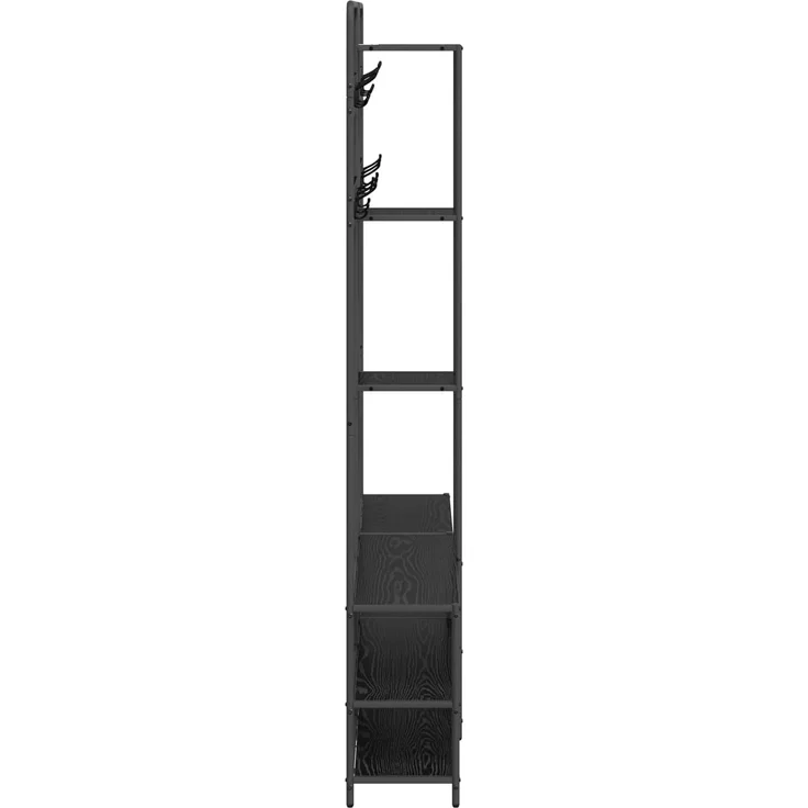 vidaXL Garderobenständer mit Schuhbank Schwarz Eichen-Optik 8012044 – Bild 5