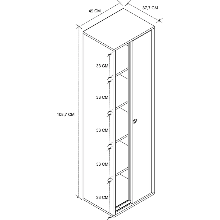 VCM Büroschrank Ulas 919824 Anthrazit H. 168 x B. 49 x T. 38 cm – Bild 4