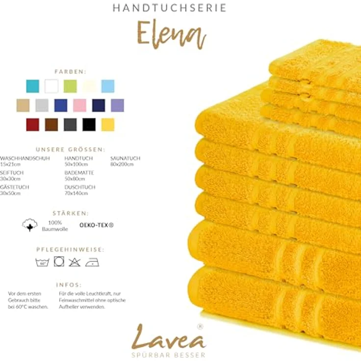 Lavea Handtuch Set Elena 50x100cm, Baumwolle (Set, 8-St), einzigartig weiche Frottee Handtücher für jeden Hauttyp geeignet – Bild 4