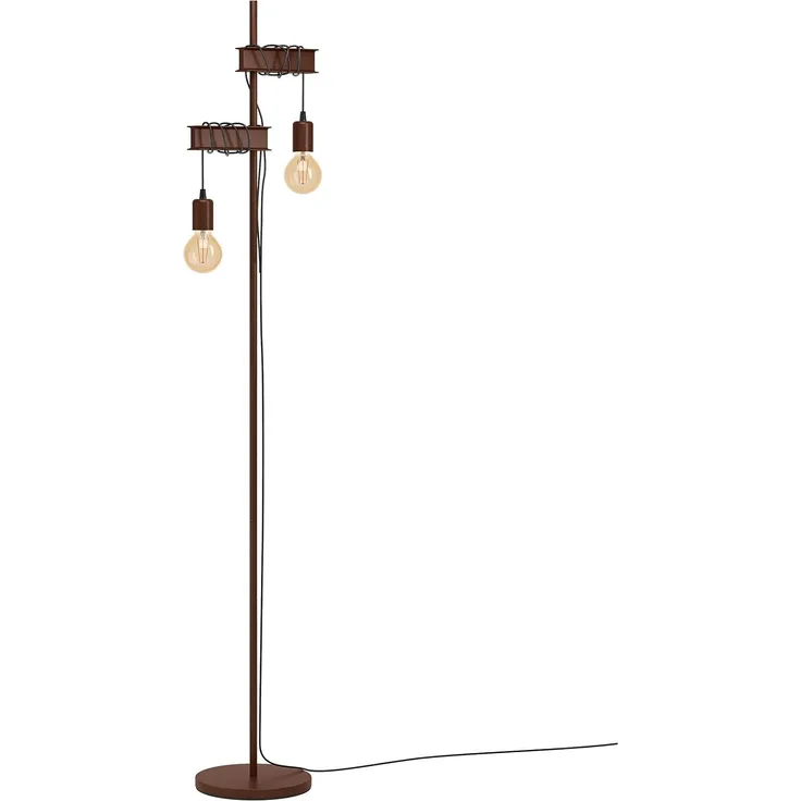 Eglo 43526 Stehleuchte TOWNSHEND 4 antik-braun, schwarz E27 2X10W L:26cm B:25cm H:169cm mit Kabelschalter