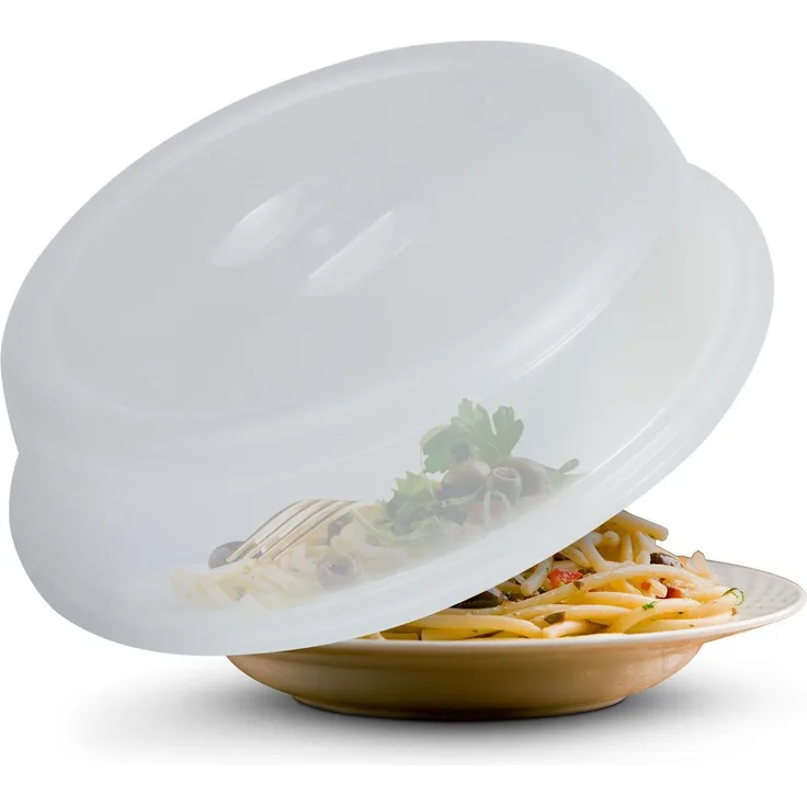 Mikrowellenabdeckung Ø26 x 7cm, Geschirhülle für die Mikrowelle - Mikrowellenhaube, Spritzschutz, Mikrowellendeckel transparent
