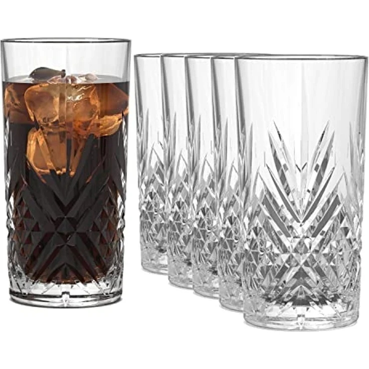 SAHM Longdrinkglas Gin Tonic Gläser 6 teilig 365ml - Broadway Trinkgläser Set, 6-tlg, Edles Glas, 100% recyclebar – Bild 1