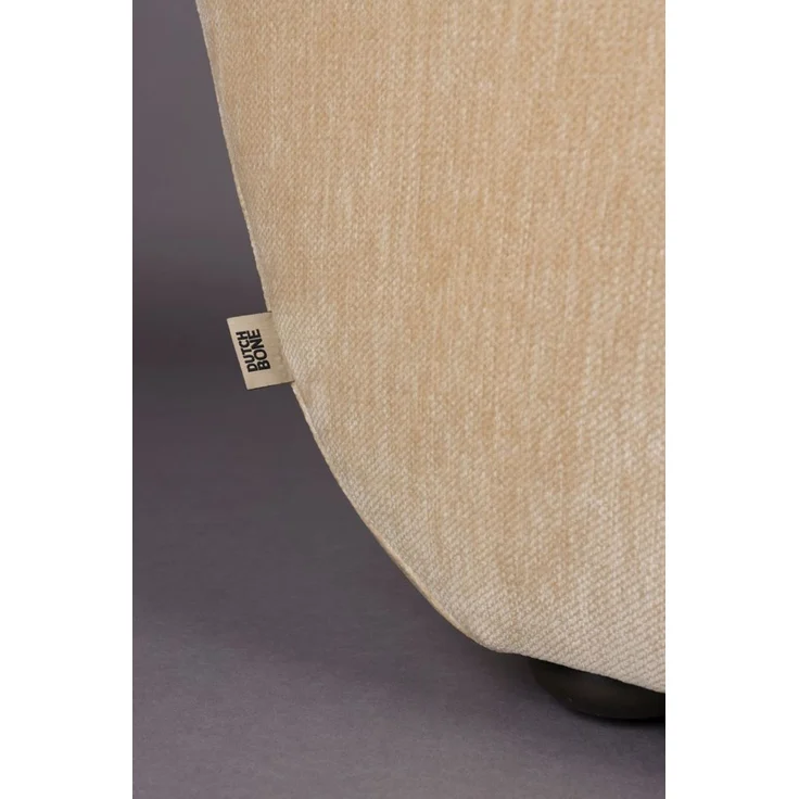 Loungesessel Radley Beige mit Veloursbezug, Holzbeinen von Dutchbone – Bild 6