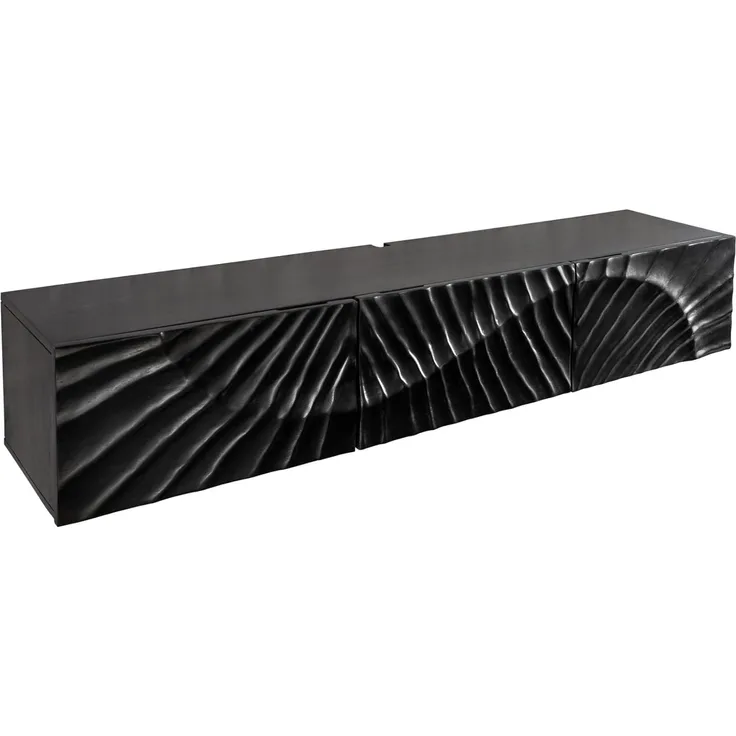 riess-ambiente Lowboard SCORPION 160cm schwarz (Einzelartikel, 1 St), Wohnzimmer · Massivholz · Mango · TV-Schrank · hängend · Industrial