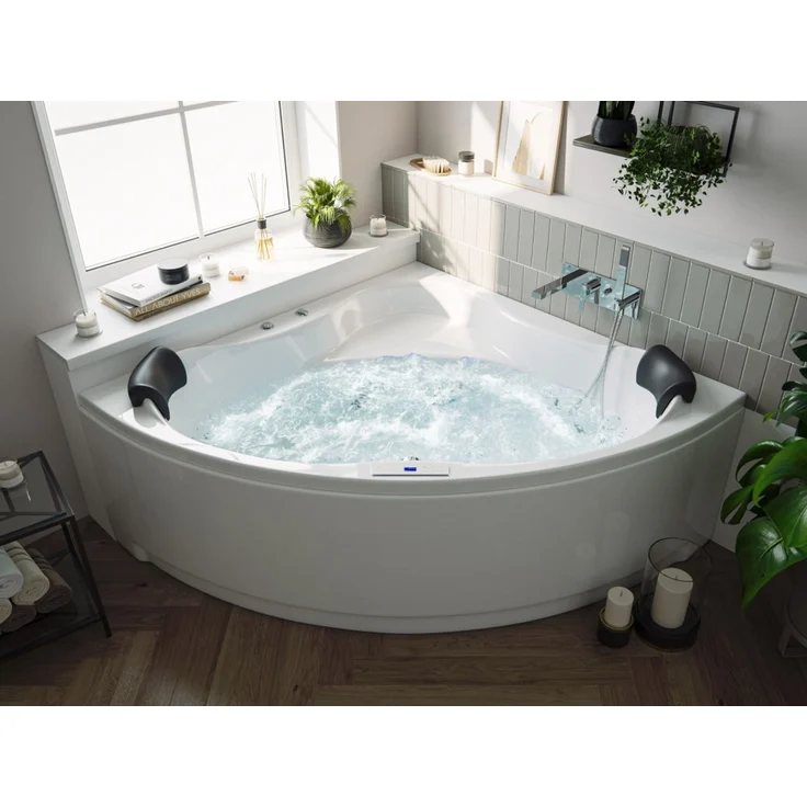 Deluxe Whirlpool Set ENJOY ULTRA mit 80 Düsen und LED ohne Armatur 150x150x59 cm : Ohne Armaturen – Bild 1