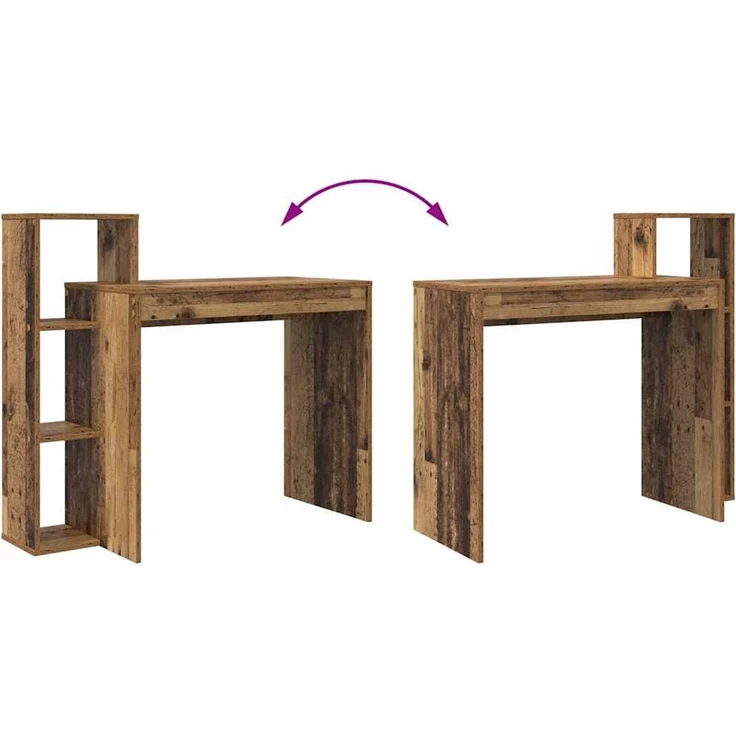 vidaXL Schreibtisch mit Regal Altholz 100 x 40 x 90 cm Holzwerkstoff 869320 – Bild 8