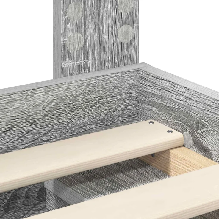 vidaXL Bettrahmen Graues Sonoma 180 x 200 cm Massives Kiefernholz 3409732 – Bild 9