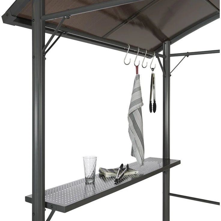Leco Profi-Grillpavillon, Aluminium / Polycarbonat anthrazit, 150 x 245 x 234 – Bild 5