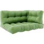 Palettenkissen Set Flocken Grün 120 x 80 cm 3 Teile Vicco