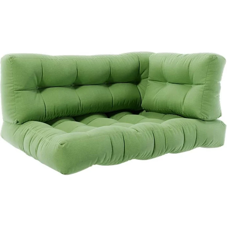Palettenkissen Set Flocken Grün 120 x 80 cm 3 Teile Vicco – Bild 1